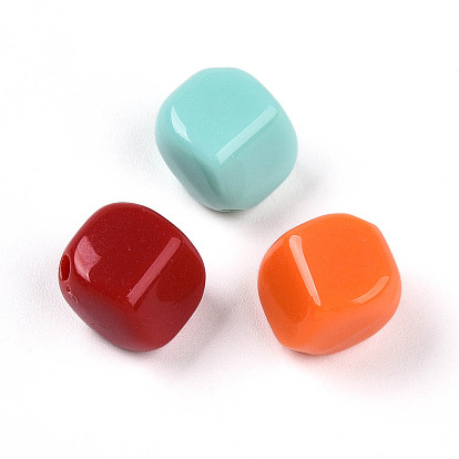 Непрозрачные акриловые бусины, кубические