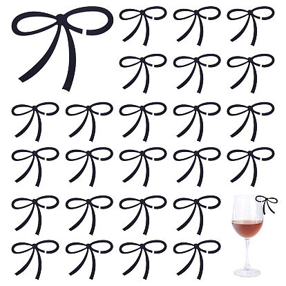 40Шармы из акрилового бокала для вина, маркер для напитков, бантом