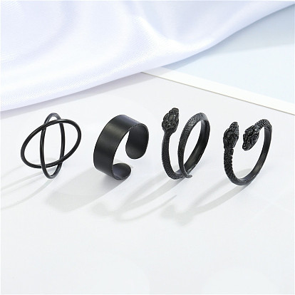 Unconventional Adjustable Black Ring for Men and Women - Stylish, Minimalistic, Irregular Design