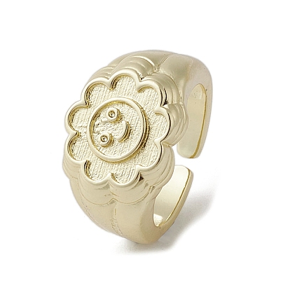 Latón anillos ajustables, sin cadmio y níque y plomo, flor