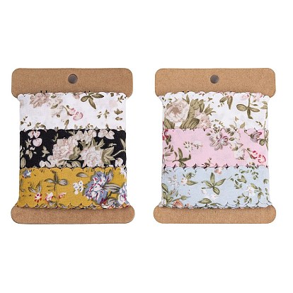 6 ярдов 3 цветов полиэфирной ленты с цветочным принтом, для упаковки подарков