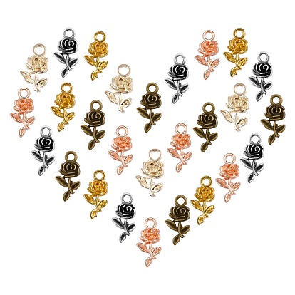 Tibetan Style Alloy Pendants, Rose Flower