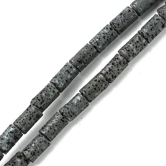 Natural Lava Rock Beads Strands, Cloumn, Frosted