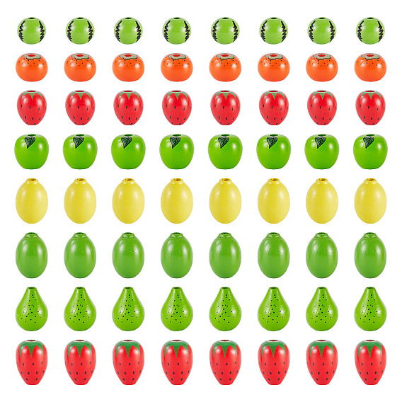 80шт 8 стили деревянные европейские бусины