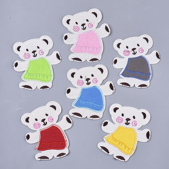 Computerized Embroidery Cloth Iron On/Sew On Patches, Costume Accessories, Appliques, Bear