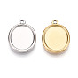 304 Настройки кабошон из нержавеющей стали кулон, ионное покрытие (ip), овальные