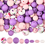 120 шт. 8 стили, экологически чистые силиконовые фокальные бусины пищевого качества, круглые и круглые