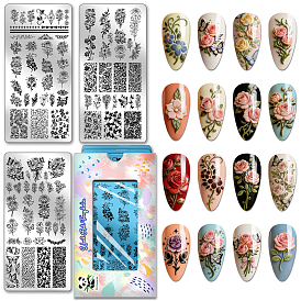 Шаблоны для нейл-арта своими руками из нержавеющей стали, прозрачный силиконовый штамп-желе со скребком, прямоугольные