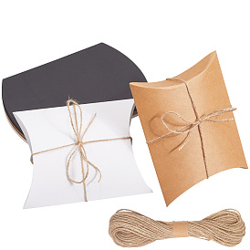 18 шт. 3 цвета бумажные подушки коробки конфет, для свадьбы сувениры детский душ день рождения праздничные атрибуты, джутовым шпагатом