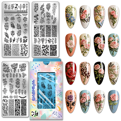 Шаблоны для нейл-арта своими руками из нержавеющей стали, прозрачный силиконовый штамп-желе со скребком, прямоугольные