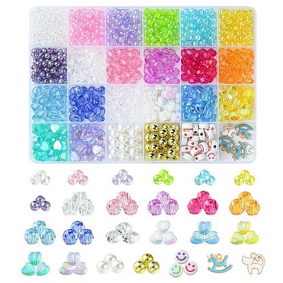 DIY Jewelry Making Findings Kit, Including Acrylic & Plastic Beads, Alloy Enamel Charms