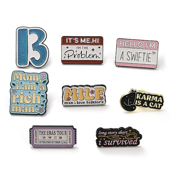 Word Enamel Pins, Alloy Brooch for Backpack Clothes