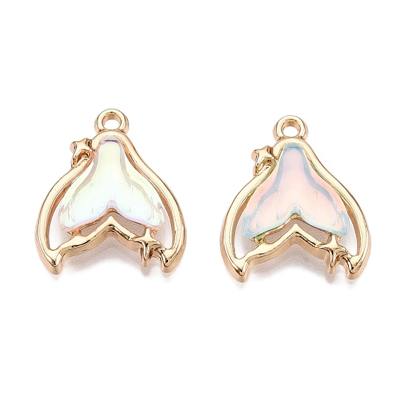 Стеклянные подвески из сплава с покрытием стойки, рыбий хвост