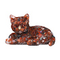 Gemtone Cat Display Decorations, Sequins Resin Figurine Home Decoration, for Home Feng Shui Ornament