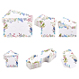 200 Pcs 5 Styles White Cardboard Display Cards, for Hair Clip & Earring & Necklaces, Rectangle & Square