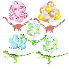 dinosaur banner dinosaur happy birthday party birthday decoration balloon pull flower