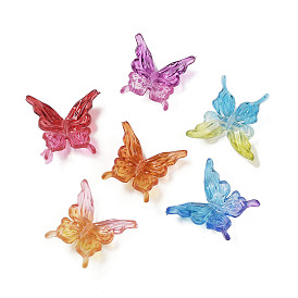 Transparent Acrylic Beads, Gradient Color, Two Tone, Butterfly