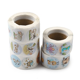 Самоклеящиеся бумажные наклейки с картинками, круглые точечные декоративные наклейки