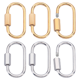 6 шт. 2 цвета 304 подвески-замки с винтовым карабином из нержавеющей стали, для изготовления ожерелий, быстрые ссылки, овальные