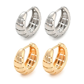 Rack Plating Brass Thick Hoop Earrings for Women, Horn