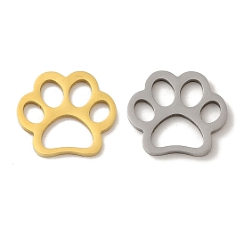 Vacuum Plating 201 Stainless Steel Charms, Laser Cut, Dog Paw Print Charm