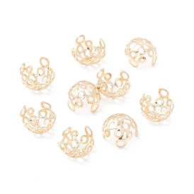 Brass Bead Caps, 4-Petal, Flower
