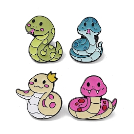 Snake Alloy Enamel Pin Brooches, for Backpack Clothes