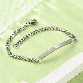 304 из нержавеющей стали Снаряженная цепи браслеты ссылка, идентификационные браслеты для женщин и мужчин