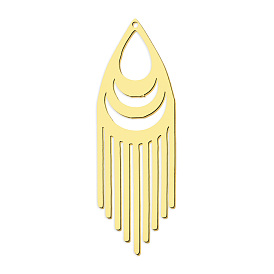 201 Stainless Steel Pendants, Laser Cut, Tassels