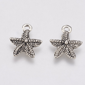 Tibetan Style Alloy Charms, Starfish/Sea Stars, Cadmium Free & Lead Free