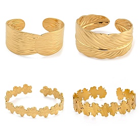 Real 18K Gold Plated 304 Stainless Steel Cuff Bangles