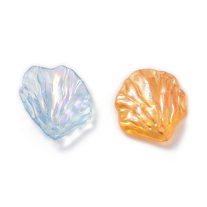 Transparent Acrylic Pendants,  AB Color, Leaf