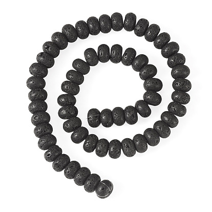 1 Strand Natural Lava Rock Beads Strands, Rondelle