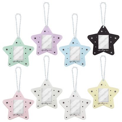 8шт. 8 цветные акриловые держатели для карт в форме звезды, с шариковой цепью