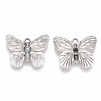 Tibetan Style Alloy Charms, Butterfly, Cadmium Free & Lead Free