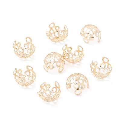 Brass Bead Caps, 4-Petal, Flower