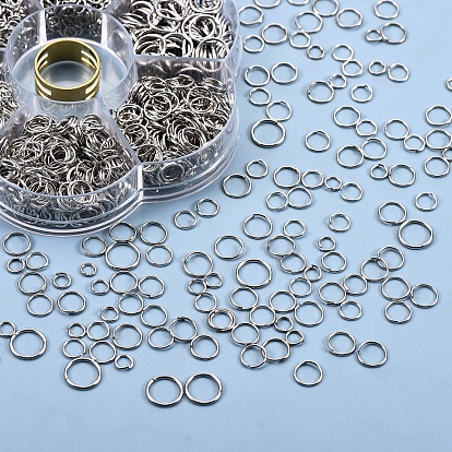126g Iron Close but Unsoldered Jump Rings, with Brass Rings, Assistant Tool