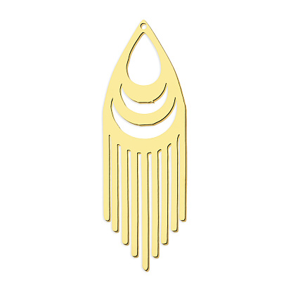 201 Stainless Steel Pendants, Laser Cut, Tassels