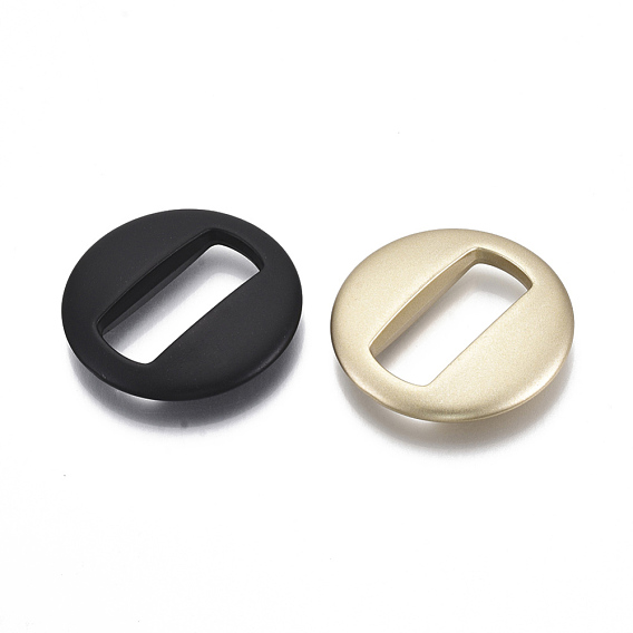 Spray Painted CCB Plastic Linking Rings, Flat Round