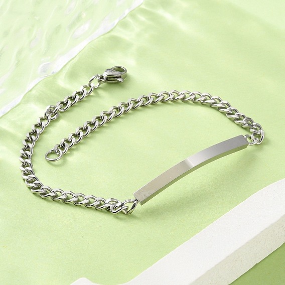 304 из нержавеющей стали Снаряженная цепи браслеты ссылка, идентификационные браслеты для женщин и мужчин