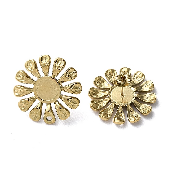 316 из нержавеющей стали серьги, цветок