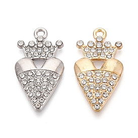 Подвески из сплава и страза, подвески в виде сердца и короны