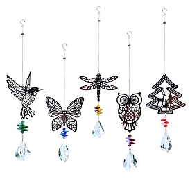 Glass Suncatchers, Stainless Steel Hanging Ornaments Home Garden Decoration