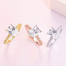 Stylish Rose Gold CZ Ring for Women - S925 Silver Fashion Jewelry Accessory