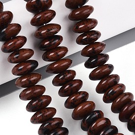 Натурального красного дерева обсидиана бисер нитей, рондель