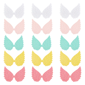 Ahademaker 50шт 5 цвета ткань тиснение крыло орнамент аксессуары, с блеском порошок, швейные украшения