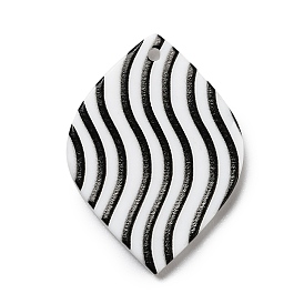 Stripe Pattern Opaque Acrylic Pendants, for DIY Earring Accessories, Horse Eye