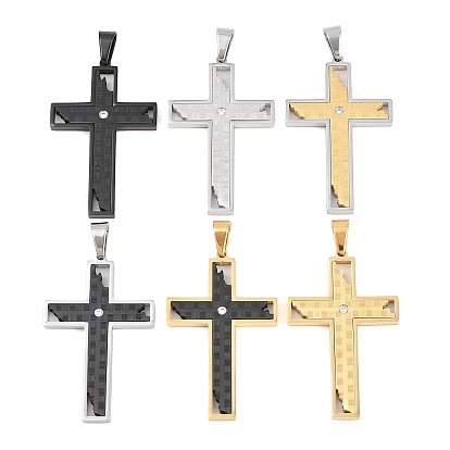 304 из нержавеющей стали горный хрусталь подвески, крест прелести, долговечный