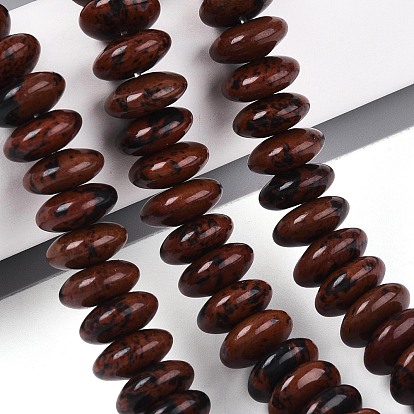 Натурального красного дерева обсидиана бисер нитей, рондель