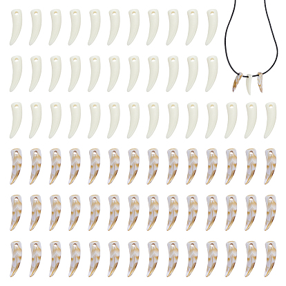 200шт 2 цветные непрозрачные акриловые подвески, зуб